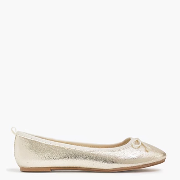 J CREW Crewcuts Women Metallic Gold Ballet Flats - Size K5 / 37 EU / 6.5 US - Picture 3 of 11